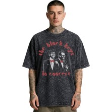 Fuddy Moda Unisex The Black Keys Baskılı Yıkamalı Tişört, Oversize Rock Band Temalı Retro Tshirt