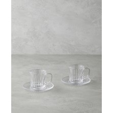 English Home Lucent Cam 4 Parça 2 Kişilik Kahve Fincan Takımı 102 ml Şeffaf