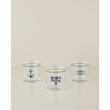 English Home Blue Horizon Cam 3'lü Bardak 380 ml Mavi - Yeşil