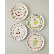 English Home Fruity Seramik 4'lü Pasta Seti 20 cm Renkli