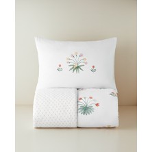 English Home Garden Melody Pamuklu Tek Kişilik Nevresim Seti 160x220 cm Yeşil-Sarı Modern Desenli