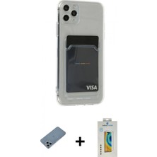 Marsilyan™- iPhone 11 Pro Max Kılıf Doruk Klasik Koleksiyonu - Siyah Polymer Nano Ekran Koruyucu + Shine Kamera Lens Koruma Cam - Sabe