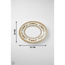 6'lı Ellips Oval Kayık Tabak 31CM Dijital Salda Rinart