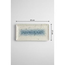 6'lı Flora Dikdörtgen Kayık Tabak 33X17CM Dijital Splash Rinart