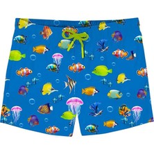 Slipstop Mavi Erkek Çocuk Desenli Şort Mayo Nemo Short