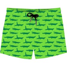 Slipstop Yeşil Erkek Çocuk Desenli Şort Mayo Eddy Short
