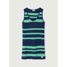 American Vintage Lacivert Kadın V Yaka Standart Fit Elbise NAG14AE26