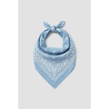 Abluka Online Unisex Etnik Desenli Bandana Açık Mavi