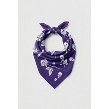 Abluka Online Unisex Kuru Kafa Gotik Desenli Bandana Mor