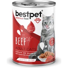 Bestpet Parça Etli Sığrlı Etli Yetişkin Kedi Konservesi 6 Adet 400 gr