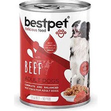 Bestpet Parça Etli Sığır Etli Yetişkin Köpek Konservesi 6 Adet 400 gr
