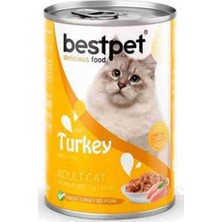 Bestpet Parça Etli Hindi Etli Yetişkin Kedi Konservesi 6 Adet 400 gr
