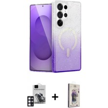 Marsilyan™- Galaxy S24 Ultra Kılıf Eksen Minimal Özel Seri - Siyah Bilvis 3D Cam Ekran Koruyucu + Pvd Metal Kamera Lens - Pe