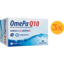 Omepa Q10 Omega 3 Ubiquinol Balık Yağı 90 Kapsül - 3 Adet (Toplam 270 Kapsül) - Dezenfektan Hediyeli (%72 Alkol)