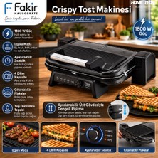 Fakir Crispy Tost Makinesi - Mat Siyah