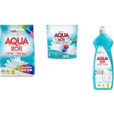 Aquabor Doğal Mineralli 4 kg Renkliler + Tablet + Elde Bulaşık 3 Lü Set