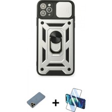 Marsilyan™- iPhone 11 Pro Kılıf Ahenk Klasik - Siyah 3D Antistatik Cam Ekran Koruyucu + Shine Kamera Lens Koruma Cam - Gd