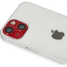 Bezos iPhone 13 Pers Alüminyum Kamera Lens - Kırmızı