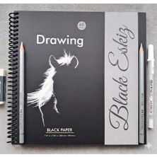 Dream Art Galery Profesyonel Siyah Kağıt Çizim Defteri | Spiral Eskiz & Marker Sketchbook