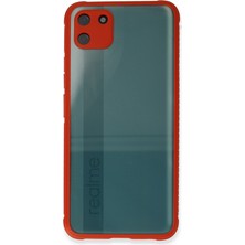 Bezos Realme C11 Kılıf Miami Şeffaf Silikon - Kırmızı