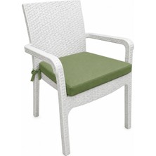 Ayzen Home 4 Adet Rattan Sandalye Minderi Bağcıklı 45X45 Kare Su Itici Leke Tutmaz Uzun Ömürlü Kumastan