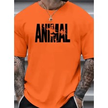 Nigrum Pardus Nıgrum Pardus Anımal Baskılı %100 Pamuk Yuvarlak Yaka Büyük Beden Erkek T-Shirt