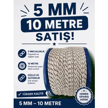 Şanlı Ambalaj 5 mm Ipek Halat 10 Metre Dayanıklı Çok Amaçlı