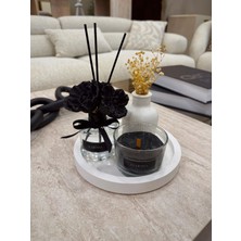 Elmessa 4lü Dekoratif Set-Oda Kokusu,kokulu Mum,vazo,stant Tabağı