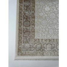 Melit Halı Viskon Akrilik Bambu Iplik Pamuk Kaymaz Tabanlı Kalın Doku Modern Çerçeveli Halı Salon Halısı Yatak Odası Oturma Odası Halısı 14KAHVERENGI