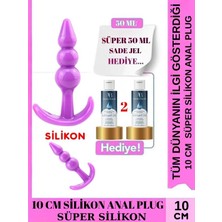 Aşkın Deposu Deromeya -Süper Silikon -W-Mükemmel Anal Plug 10 cm Boğum Özellikli + Süper Kaydırıcı Jel+ Anal Plug 10 cm +Anal Süper Set 2*50 ml Jel Avantajlı Paket