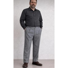 Büyük Beden Mevsimlik (50.52.54.56.58.60.62]geniş Paça Rahat Kalıp Baba Pantolonu-Gri