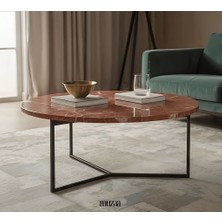 Grand Cns Group Alacıa Mermer Sehpa, Metal Ayaklı, Özel Tasarım