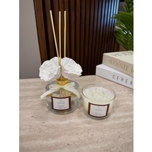 Elmessa 200 ml Oda Kokusu ve Çiçek Dekorlu Kokulu Mum Premium Set
