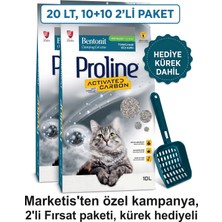 Proline Aktif Karbonlu Bentonit Kedi Kumu 20 Litre Kürek Hediyeli