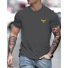 Nigrum Pardus Nıgrum Pardus Golden Eagle Baskılı %100 Pamuk Oversize Büyük Beden Erkek T-Shirt