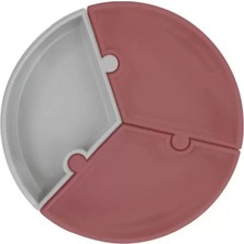 Esranın Dünyası Puzzle Vakum Tabanlı Silikon Tabak Velvet Rose / Powder Grey