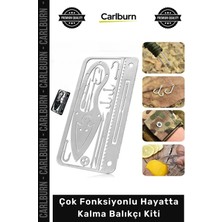 Carlburn Özel Üretim Paslanmaz Çelik Kamp Doğa Acil Durum Kompakt Çok Fonksiyonlu Hayatta Kalma Balıkçı Kiti