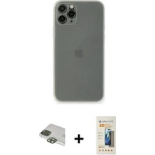 Marsilyan™- iPhone 11 Pro Max Kılıf Yadigar Yansıma Serisi - Siyah 6d Mat Seramik Hayalet Nano Ekran Koruyucu + Pers Alüminyum Kamera Lens - Yl