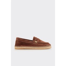 Elle Kahve Deri Kadın Espadril