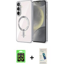 Marsilyan™- Galaxy A37 5g Kılıf Nova Işık Özel Seri - Şeffaf Pasifik Cam Ekran Koruyucu + Raze Metal Kamera Lens - Sh