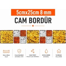 5CMX25CM Gold Kahve Mozaik Cam Bordür ( 10 Adet)