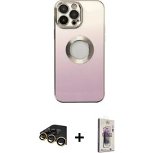Marsilyan™- iPhone 13 Pro Max Kılıf Kutup Yansıma Özel Seri - Siyah Bilvis 3D Cam Ekran Koruyucu + Raze Metal Kamera Lens - Gd