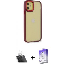 Marsilyan™- iPhone 12 Kılıf Eksen Doku Prime - Siyah Bilvis 5in1 3D Magic Cam Ekran Koruyucu + Kamera Lens Koruma Cam - Sf