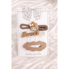 Happy Aksesuar Figürlü Çocuk Toka 3'lü Set Pensli ve Çıtçıtlı