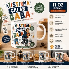 Tişört Kodu Atıştırma Çalan Baba Porselen Kupa – Eğlenceli Babalar Günü Kupası