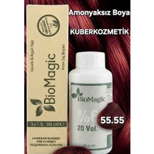 Biomagic 55.55 Şarap Kızılı Organik Içerikli Amonyaksız Kalıcı Kokusuz Saç Boyası +Oksidan
