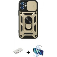 Marsilyan™- iPhone 11 Kılıf Ahenk Klasik - Siyah 3D Antistatik Cam Ekran Koruyucu + Renkli Kamera Lens Koruma Cam - Pe