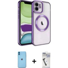 Marsilyan™- iPhone 11 Kılıf Nova Işık Özel Seri - Şeffaf Uv Polymer Nano Ekran Koruyucu + Neon Fosforlu Kamera Lens - Mı