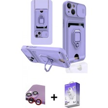Marsilyan™- iPhone 14 Kılıf Vadi Form Prime - Siyah Bilvis 5in1 3D Magic Cam Ekran Koruyucu + Raze Metal Kamera Lens - Kı
