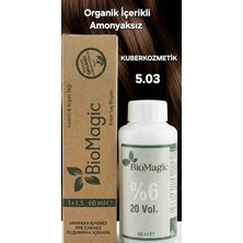 Biomagic 5.03 Fındık Kabuğu Organik Içerikli Amonyaksız Kalıcı Kokusuz Saç Boyası +Oksidan